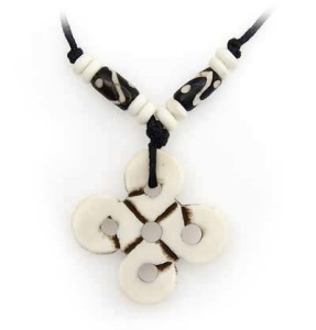 Yak Horn Anhänger - Tibet-Style, Endloser Knoten 1