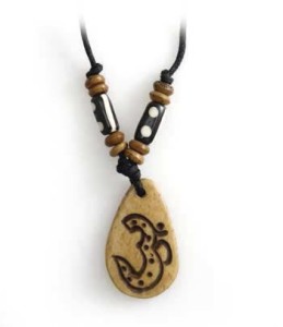 Yak Horn Anhänger - Tibet-Style, Om 2