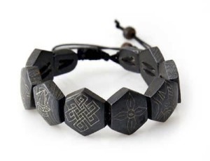Yak Horn Armband "Eight Lucky Symbols" aus Nepal