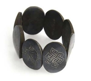 Yak Horn Armband "Eight Lucky Symbols" aus Nepal
