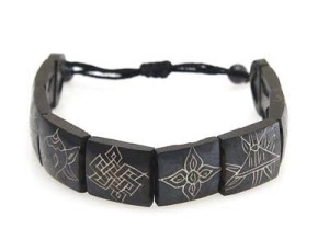 Yak Horn Armband "Eight Lucky Symbols" aus Nepal