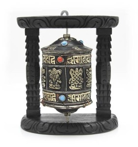 Wandgebetsmühle "Eight Lucky Symbols" - "Om Mani" aus Nepal