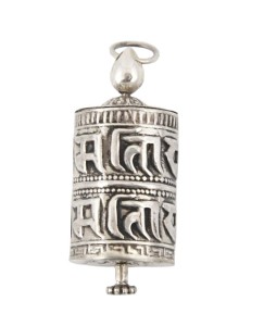 Gebetsmühlen Anhänger aus Nepal, Sterlingsilber (925)