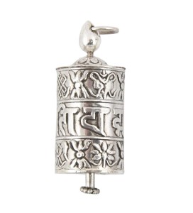 Gebetsmühlen Anhänger aus Nepal, Sterlingsilber (925)