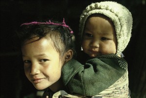 Poster 20 X 30 cm, Geschwister aus Leh, Ladakh, Indien