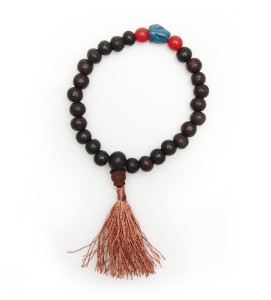 Handmala, Holz, dunkelbraun, Steine