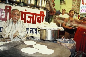 Poster 30 X 45 cm, Garküche in  Haridwar, Indien