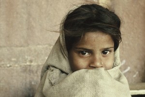 Poster 20 X 30 cm, Koranschülerin aus Fatepur Sikri, Indien