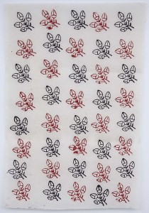 Lokta Papier-Bogen, Druck, Blumenmuster 1
