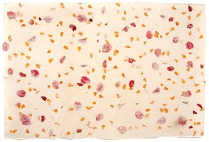 Lokta Papier-Bogen, natur mit Blüten