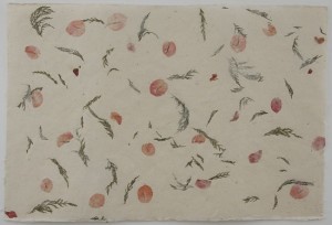 Lokta Papier-Bogen, natur mit Blüten