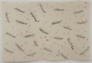 Lokta Papier-Bogen, natur mit Blüten