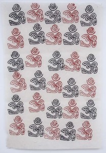 Lokta Papier-Bogen, Druck, Om-Zeichen 2