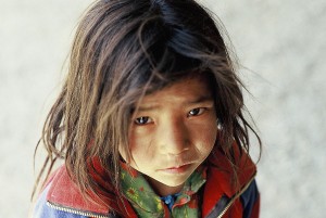 Grußkarte, Mädchen aus Dhankar, Spiti, Indien
