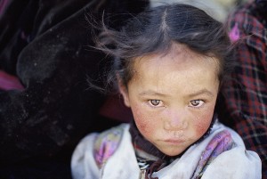 Grußkarte, Mädchen auf Hochalm, Markha Valley, Indien