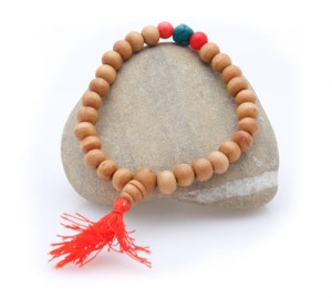 Hand-Mala, Holz, natur, Steine