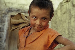 Grußkarte, Novize aus Leh, Ladakh, Indien