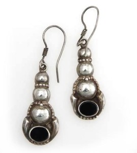 Silber-Ohrringe mit Onyx