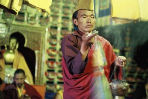 Poster 20 X 30 cm, Puja im Kloster Thame, Solu Khumbu, Nepal