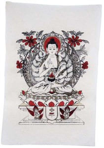 Lokta-Papier-Bogen, Druck, Amogasiddhi Buddha 2