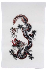 Lokta-Papier-Bogen, Druck, Drache 7