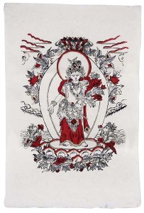 Lokta-Papier-Bogen, Druck, Avalokiteshvara Padmapani