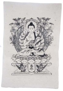 Lokta-Papier-Bogen, Druck, Amogasiddhi Buddha 1