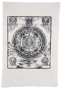 Lokta-Papier-Bogen, Druck, Mandala 1