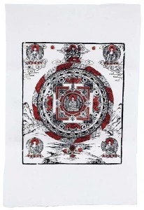 Lokta-Papier-Bogen, Druck, Mandala 2