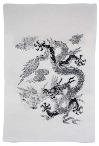 Lokta-Papier-Bogen, Druck, Drache 4