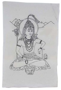 Lokta-Papier-Bogen, Druck, Lord Shiva