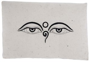 Lokta-Papier-Bogen, Druck, Allsehende Augen Buddhas 1