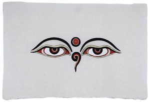 Lokta-Papier-Bogen, Druck, Allsehende Augen Buddhas 3