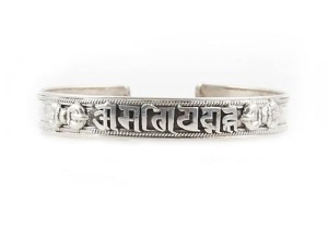 Om Mani Armreif, Sanskrit, schmal, Sterlingsilber (925)