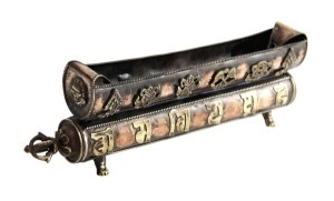 Räucherstäbchenhalter, Om Mani, Glückssymbole 04, Nepal