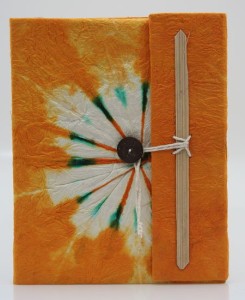 Tagebuch, Batik, orange, groß