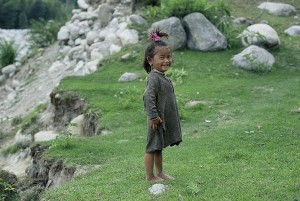 Grußkarte, Tibetisches Kind, Manali, Indien