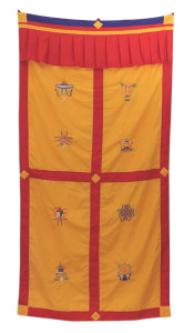 Tibetischer Türbehang, Eight Lucky Symbols, orange