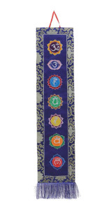 Wandbehang, sieben Chakren, blau