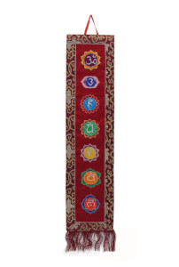 Wandbehang, sieben Chakren, dunkelrot