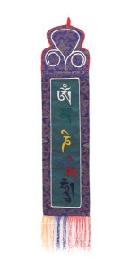 Om Mani Wandbehang, mittel, längs, grün 2