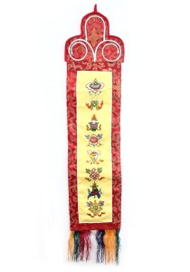 Eight Lucky Symbols Wandbehang, mittel, längs, gelb 02
