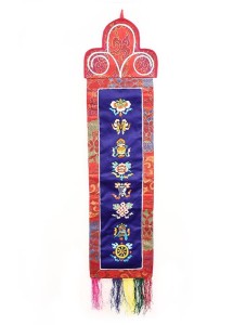 Eight Lucky Symbols Wandbehang, mittel, längs, blau