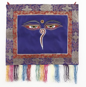 Buddha Wandbehang, "allsehende - beschützende Augen", blau, ca. 45 X 48 cm