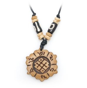 Yak Horn Anhänger - Tibet-Style, Endloser Knoten, Om Mani Padme Hum 3