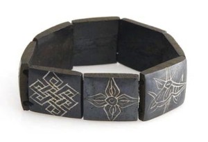 Yak Horn Armband "Eight Lucky Symbols" aus Nepal