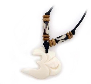 Yak Horn Anhänger - Tibet-Style, Om 25