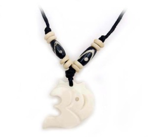 Yak Horn Anhänger - Tibet-Style, Om 22