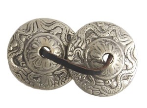 Zimbeln mit Drache aus Nepal, ca. 65 g.