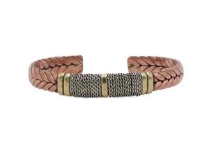 Drei Metalle Armreif, breit, Nepaldesign 1